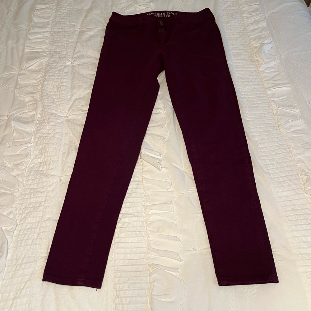 American Eagle Outfitters Maroon Skinny Pants
